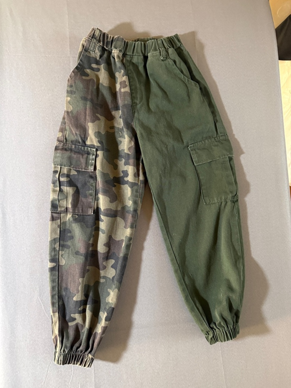 Kids Cargo Joggers - Green & Camo